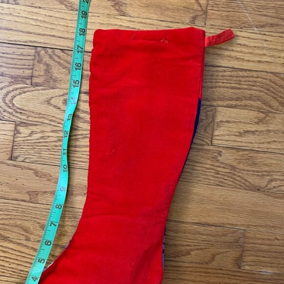 VTG Needlepoint NOEL Wool Blend Christmas Stocking Teddy Bears Deer Tree - Picture 3 of 5